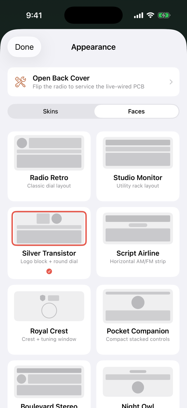 Radio Retro Face picker
