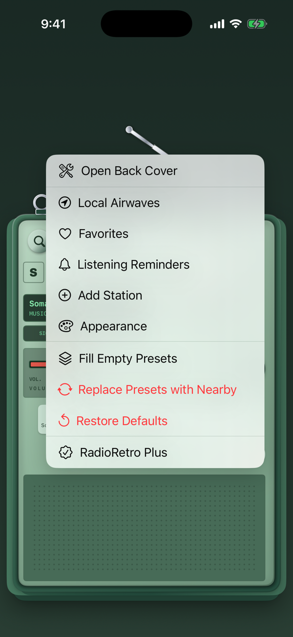 Radio Retro Options